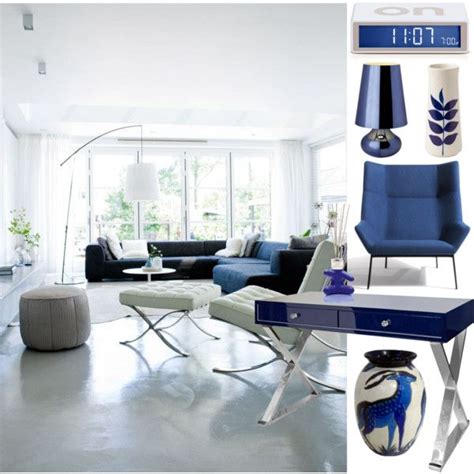 BLUE INTERIOR | Barcelona chair living room, Home living ...