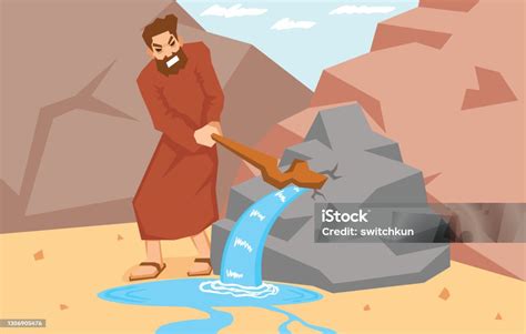 Moses Hitting The Rock Stock Illustration Download Image Now Moses