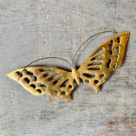 Vintage Brass Butterfly Wall Hangings Metal Wall Decor Etsy