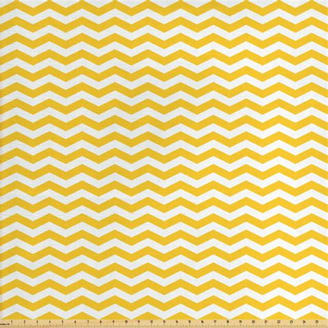 Yellow Chevron Fabric By The Yard Modern Summer Season Pattern Zigzag
