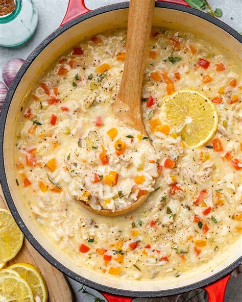 Creamy Turkey Lemon Rice Soup - Healthy Fitness Meals