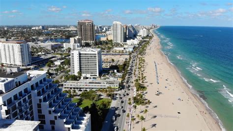 Aerial View Of The Beach At Fort Lauderdale Florida Image Free Stock