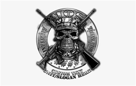 Usmc Crossed Rifle Logo Png Skull With Boonie Hat 404x450 Png