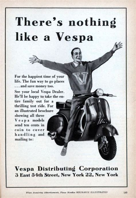 32 Interesting Vintage Vespa Ads Around The World From Between The