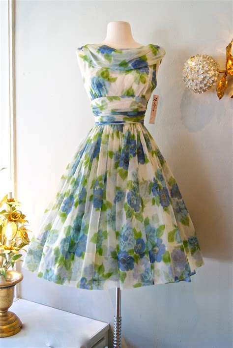 dress vintage  chiffon garden party dress