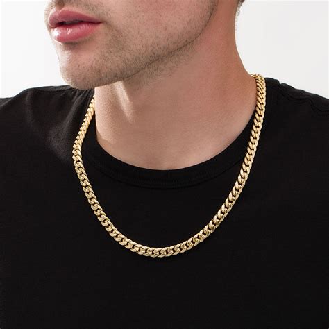 Mens 35mm Cuban Curb Chain Necklace In 10k Gold 22 Zales