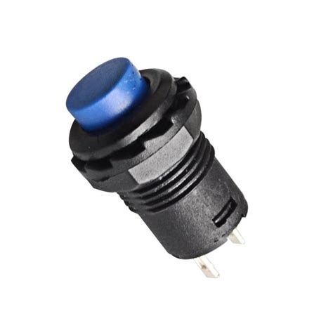 Blue R13 502 12mm 2pin Momentary Self Reset Round Cap Push Button
