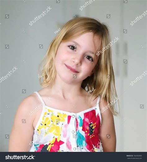 Cute Six Year Old Blonde Girl Stock Photo 766450909 Shutterstock