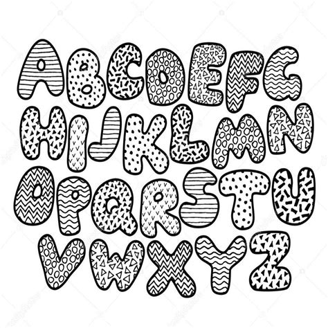 Afbeeldingsresultaat voor kleurplaat letters Doodle alphabet