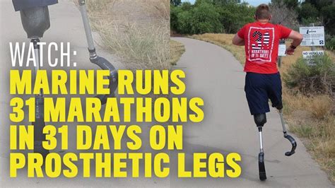 Marine Runs 31 Marathons In 31 Days On Prosthetic Legs Youtube