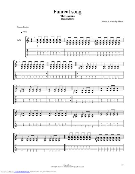 Funreal Song Guitar Pro Tab By The Rasmus