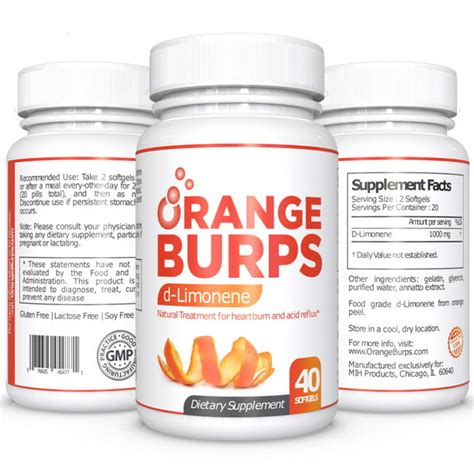 Orange Burps D Limonene Softgels Orange Peel Extract 3 Pack 120