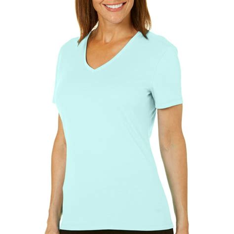 Reel Legends Reel Legends Womens Freeline Solid V Neck Textured Top X