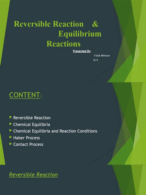 Reversible Reaction And Equilibrium Reactions Pdf
