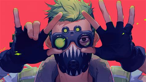 Green Hair Octane Red Background HD Apex Legends Wallpapers HD Wallpapers ID