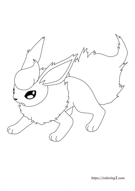 Pokemon Eevee Evolutions Flareon Coloring Pages 2 Free Coloring