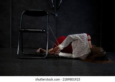 Hostage Woman Being Hands Tied Behind Foto Stock 2189801923 Shutterstock