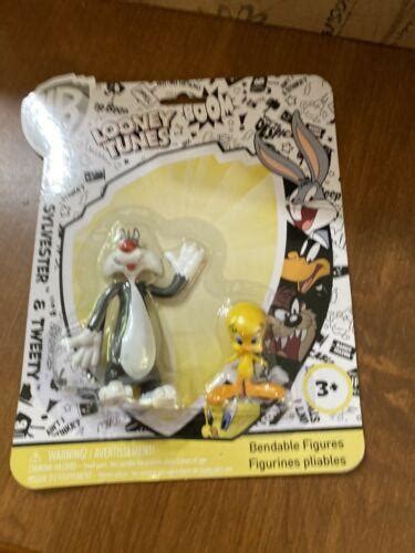 New Warner Brothers Looney Tunes Sylvester And Tweety Bendable Figures Nj