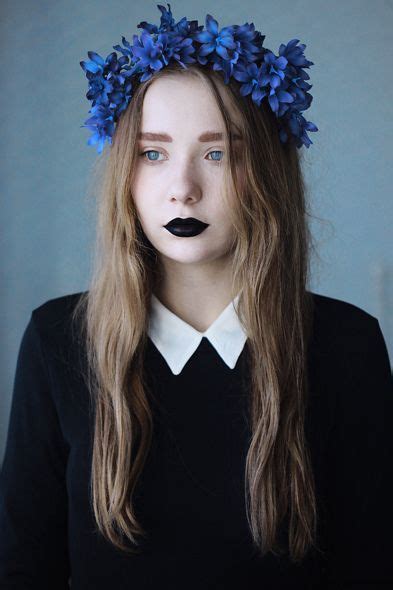 Untitled Flickr Photo Sharing Pelo Color Azul Black Lipstick Grunge Bold Lips Pastel
