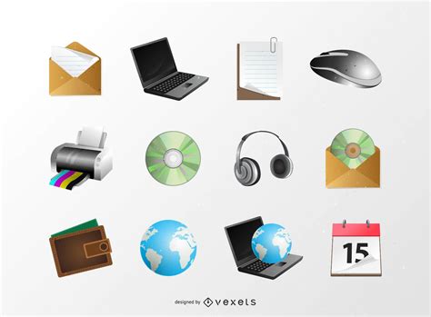 Glossy 3d Web Icon Pack Vector Download