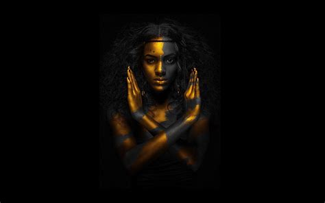 Black And Gold Women Art Wallpapers Wallpaper Cave