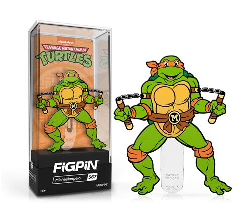 teenage mutant ninja turtles michelangelo figpin classic enamel pin three if by space