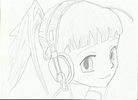 Headphone Anime Girl Drawing By Creepez On Deviantart