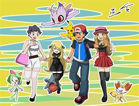 Zaizaiwangwang Ash Ketchum Celebi Cynthia Pokemon Diantha Pokemon Fennekin Gible