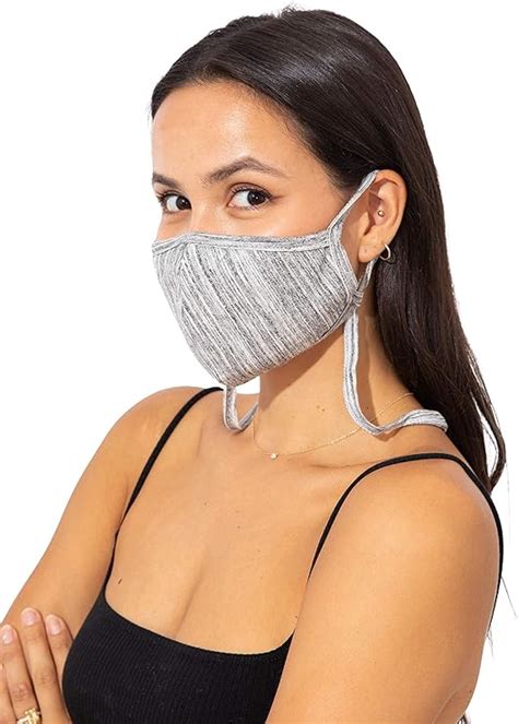 Adjustable Ear Loops Pack Of Soft Fabric Face Masks With Convenient Neck Strap And Air Filter
