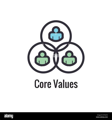 Core Values Outline Line Icon Conveying Specific Purpose Stock Vector