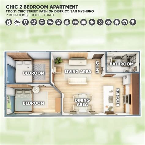 Sharina On Instagram Floorplan Of A Chic 2 Bedroom Apartment In 1310