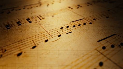 Atmospheric Music Background With Notes On Old Brown Paper Motion Graphics