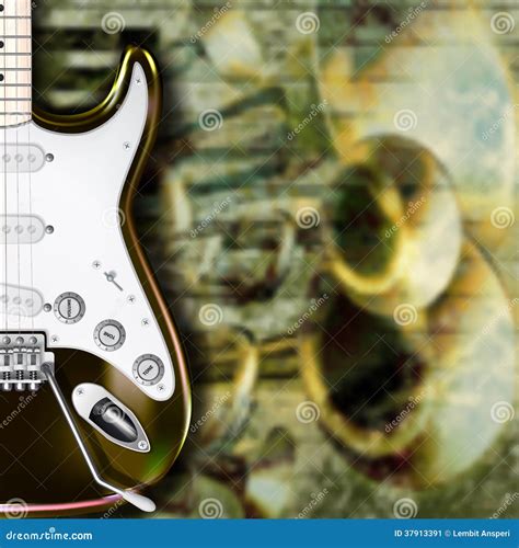 Abstract Grunge Background Guitar And Musical Inst Stock Vector