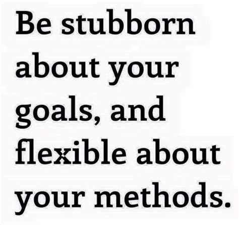 Be Stubborn About Your Goals And Flexible About Your Methods Being Used