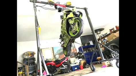 Engine hoist homemade stop the bomb and he became. Homemade hoist lifting a motorcycle - YouTube