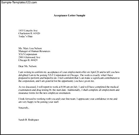 (almonty or the company) (tsx: Printable Acceptance Letter Template PDF Format - Sample Templates - Sample Templates