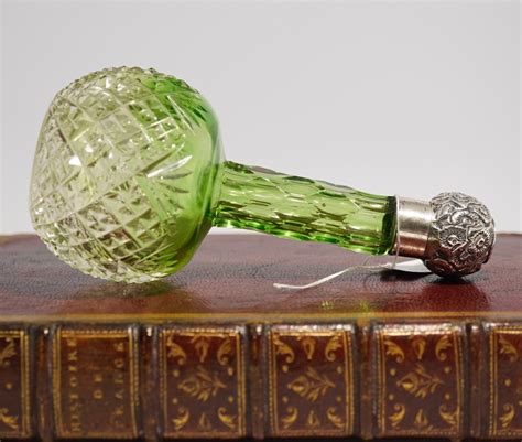 Victorian Perfume Bottle With Sterling Top C1880 Moorabool Antiques