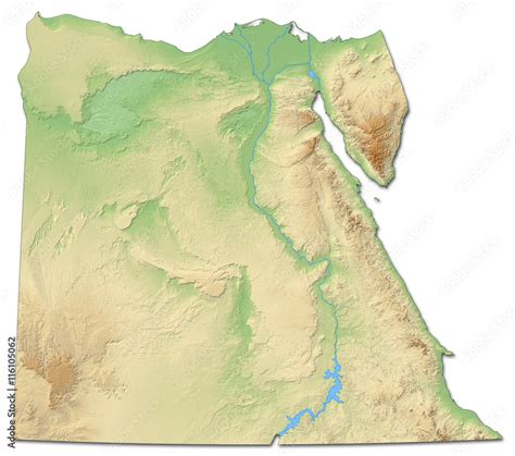 Relief Map Of Egypt 3d Rendering Stock Illustration Adobe Stock
