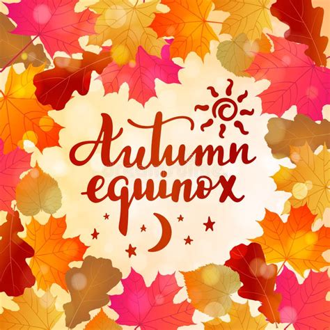 Autumn Equinox Handwritten Lettering Quote Stock Vector