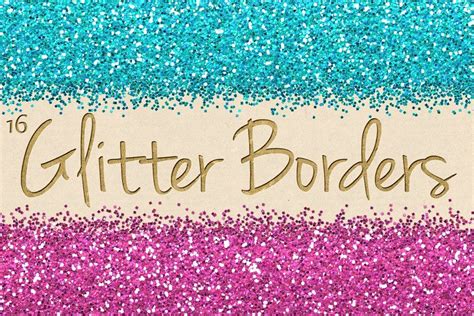 The Words Glitter Borders Are In Gold Blue And Pink