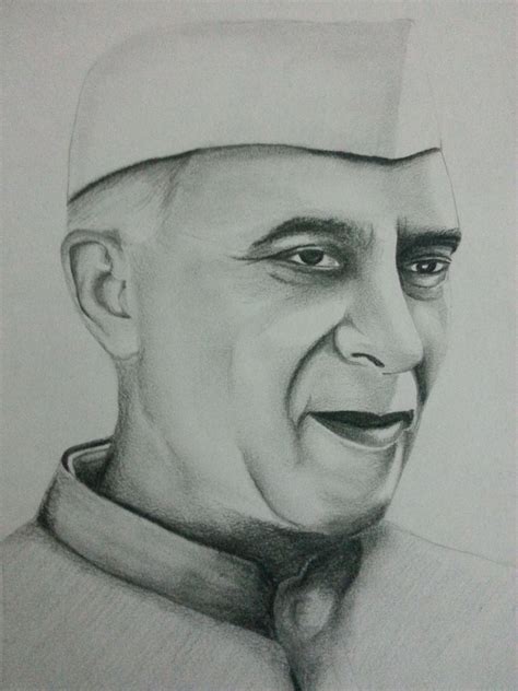 Easy Drawing Of Pandit Jawaharlal Nehru