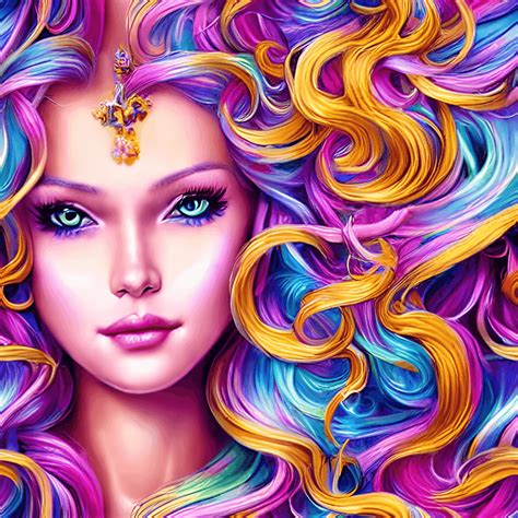 Intricately Rendered Blond Haired Goddess Barbie Style · Creative Fabrica