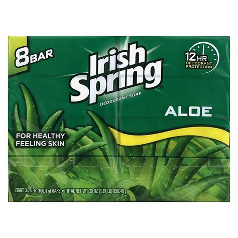 Irish Spring 8 Pack Deodorant Bar Soap In Aloe Scent Irish Spring