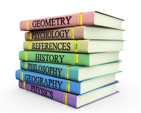 Multiple Books Graphic With Subjects Text Stock Photo Templates