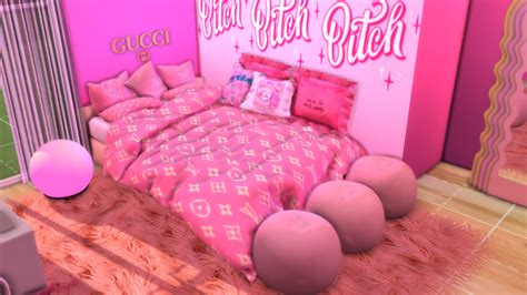 Lv Bed X Swatches Laskrillz Gaming On Patreon In Sims Beds Sims Sims Bedroom