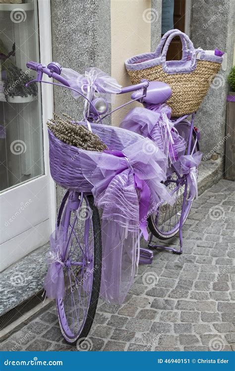 Purple Bicycle Stock Image Image Of Purple Decorated 46940151