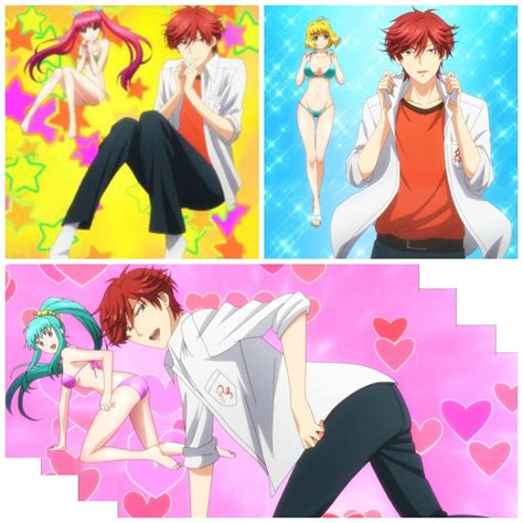 four different anime characters with red hair and blue eyes one in white shirt and the other in