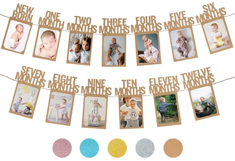 Buy Partyhooman 1st Birthday Photo Banner For Baby From Newborn To 12
