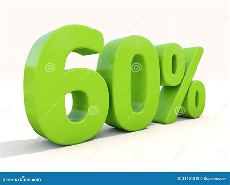 60 Percentage Rate Icon On A White Background Stock Image Image Of