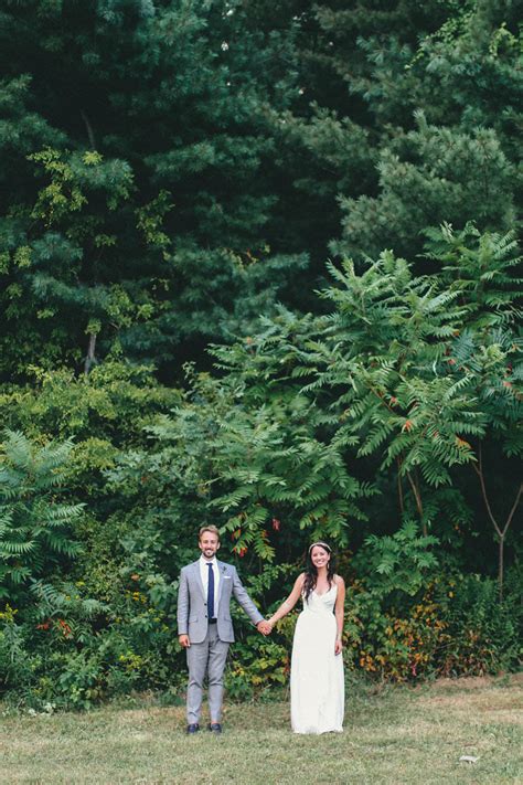 The big day doesn't automatically mean ballrooms and black ties. Casual Backyard Wedding in Massachusetts | Junebug Weddings